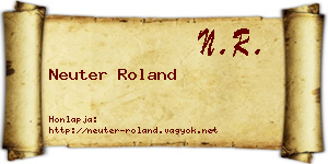 Neuter Roland névjegykártya